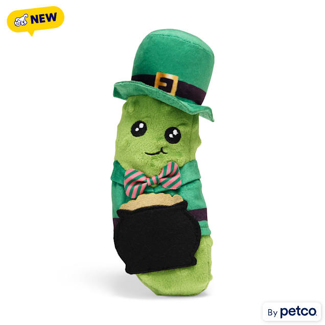 YOULY St. Patrick's Day Pickle Plush Dog Toy, Small - Carousel image #1