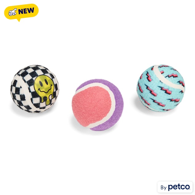 YOULY Pop Art Tennis Balls Dog Toy, Small, Pack of 3 - Carousel image #1