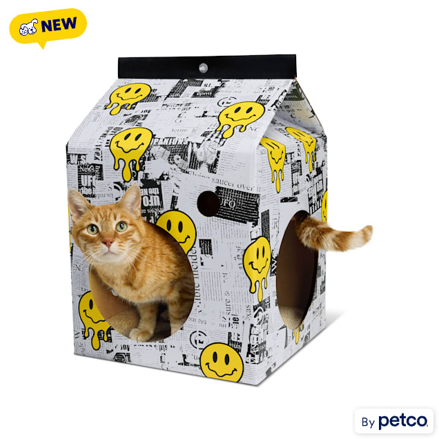 YOULY Pop Art Carton Scratch Condo Cat Toy, 13.31" L X 13.31" W X 19.88" H, X-Large - Carousel image #1