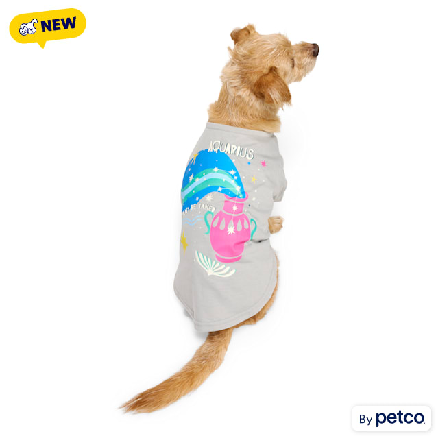 YOULY Aquarius Zodiac Sign Pet T-Shirt, Small - Carousel image #1