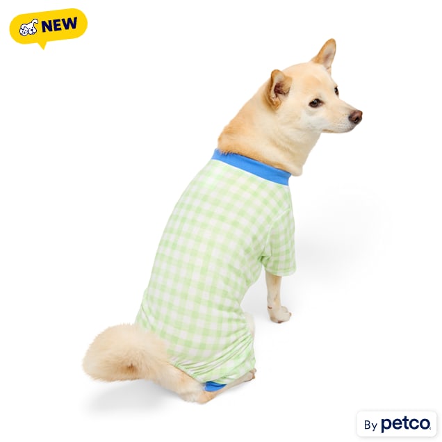 YOULY Gingham Pet Pajamas, XX-Small - Carousel image #1