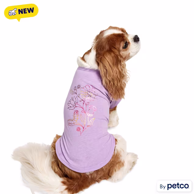 YOULY Flower Graphic Pet T-Shirt, XX-Small - Carousel image #1