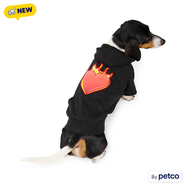 Reddy Flaming Heart Pet Hoodie, X-Small - Carousel image #1