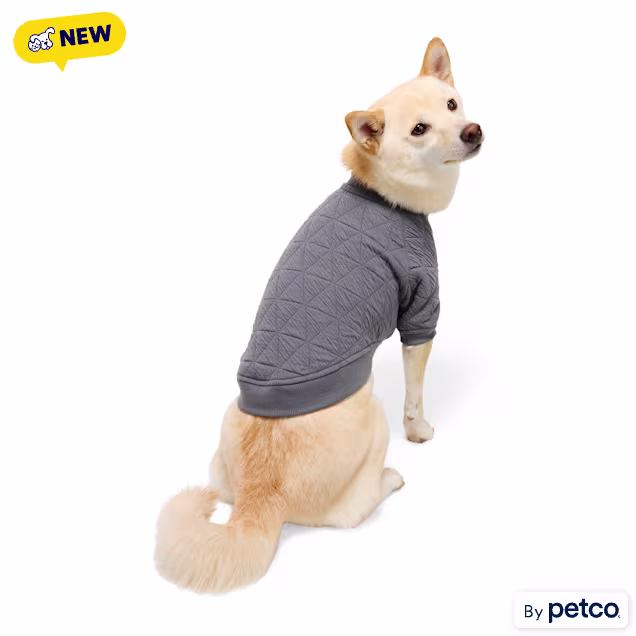Reddy Textured Pet Crewneck, Grey, X-Small - Carousel image #1