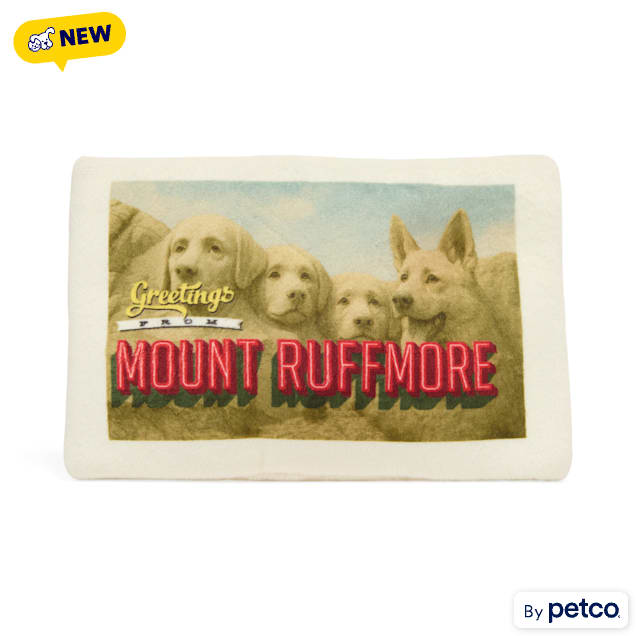 YOULY Mount Ruffmore Travel Postcard Plush Dog Toy, Small - Carousel image #1