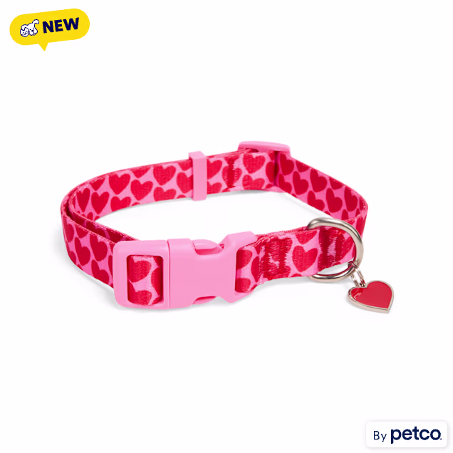 YOULY Red Hearts Dog Collar, Small - Carousel image #1