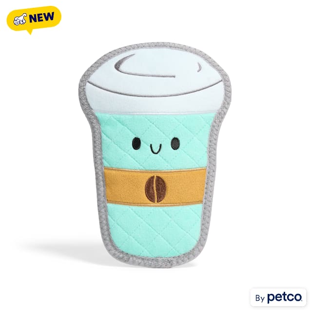 Leaps & Bounds Coffee Tough Plush Dog Toy, Small - Carousel image #1