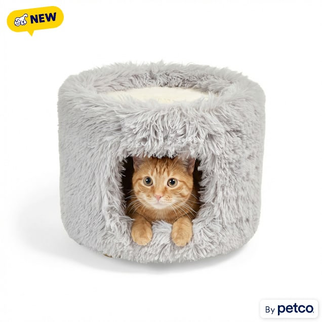EveryYay Fluffy White Cat Condo, 13.5" D X 12.5" H - Carousel image #1