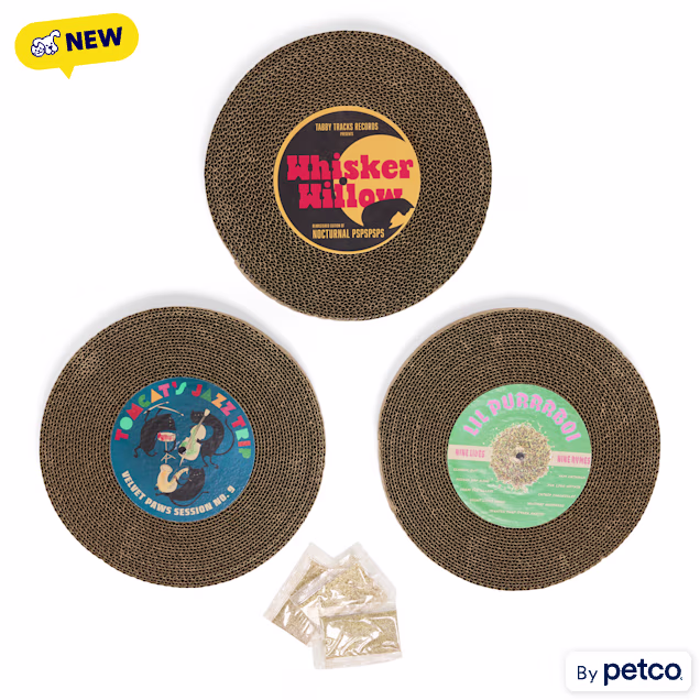 EveryYay Record-Shaped Cat Scratcher, 9.84" D, Assorted Styles - Carousel image #1