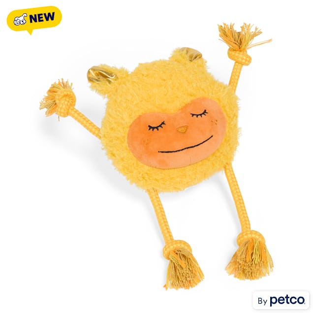 Leaps & Bounds Yellow Knotty Monster Plush Rope Dog Toy, Small - Carousel image #1