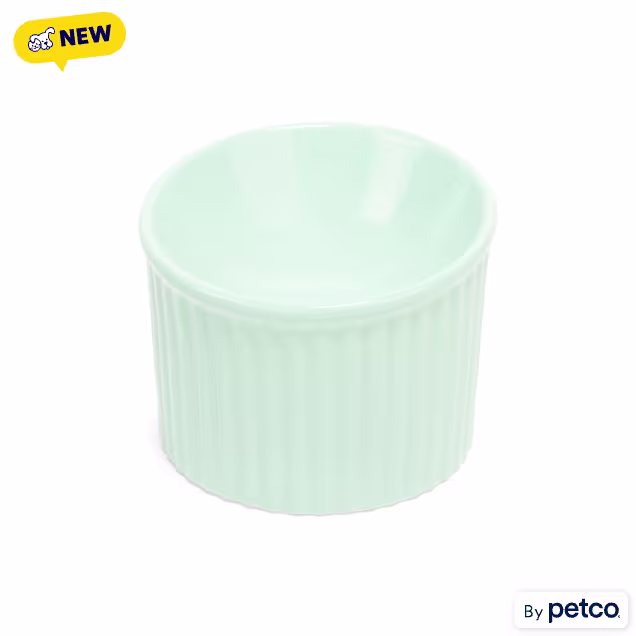 EveryYay Elevated Fluted Ceramic Dog Bowl, 1.4 Cups - Carousel image #1