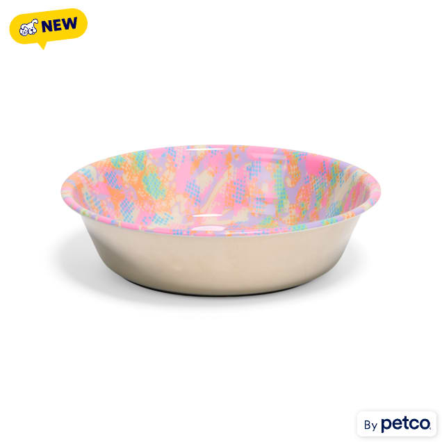 EveryYay Printed Stainless Steel Dog Bowl, Medium, 3 Cups - Carousel image #1