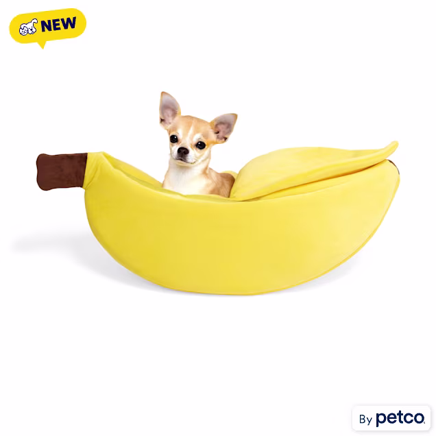 EveryYay Banana Hooded Cat Bed, 23" L X 6" H X 9" W - Carousel image #1