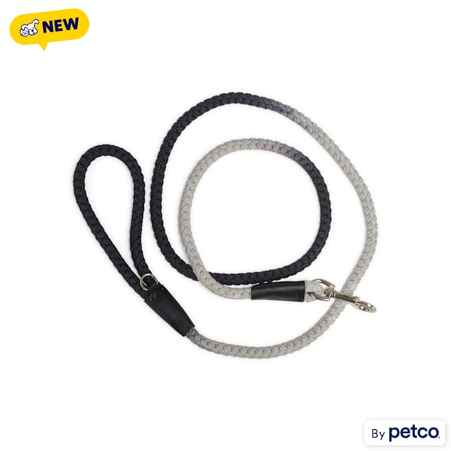 YOULY Ombre Rope Dog Leash, 6-ft long, Black/Grey - Carousel image #1