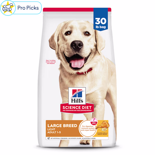Hill's Science Diet Adult Light Large Breed with Chicken Meal & Barley Dry Dog Food, 30 lbs. - Carousel image #1