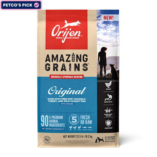 ORIJEN Amazing Grains Original High Protein Dry Dog Food, 22.5 lbs. - Carousel image #1
