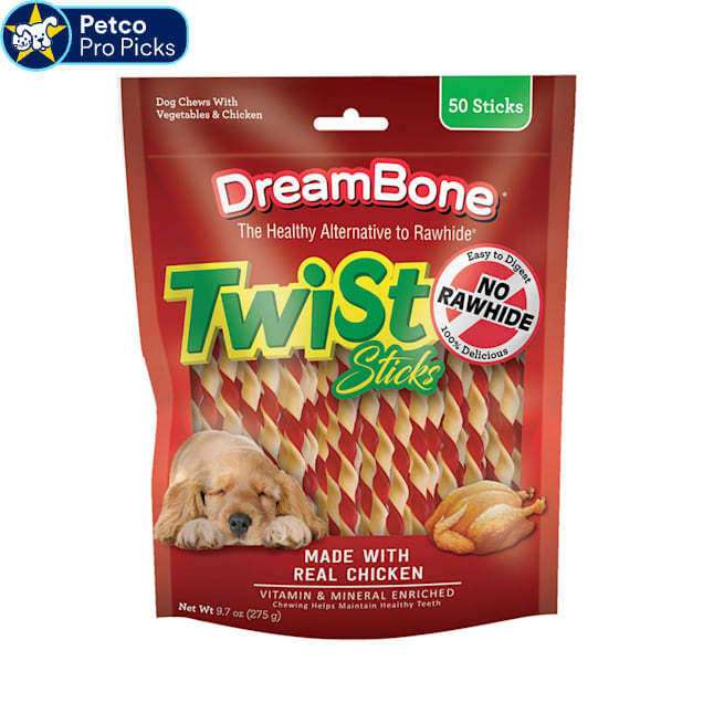 DreamBone Twist Sticks Rawhide-Free Chews for Dogs, 9.7 oz., Count of 50 - Carousel image #1