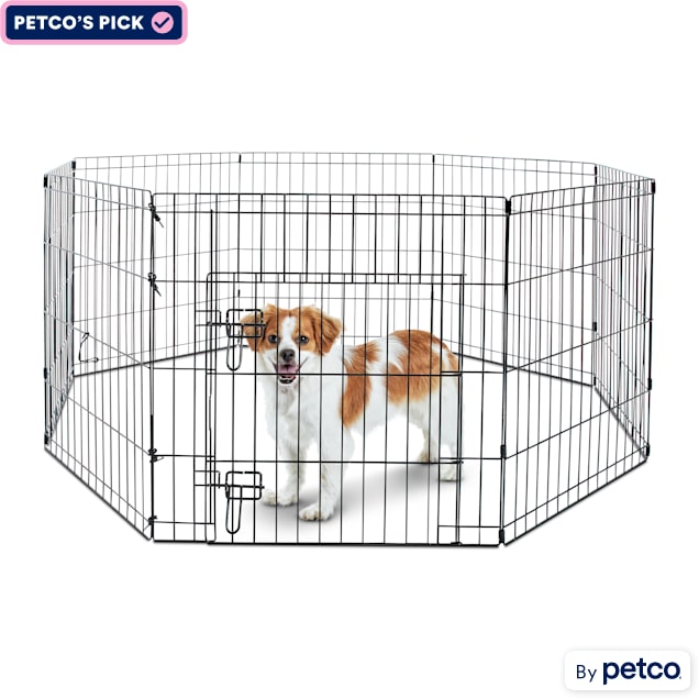 EveryYay Essentials Adjustable Exercise Black Pen for Dogs, 24" H Petco