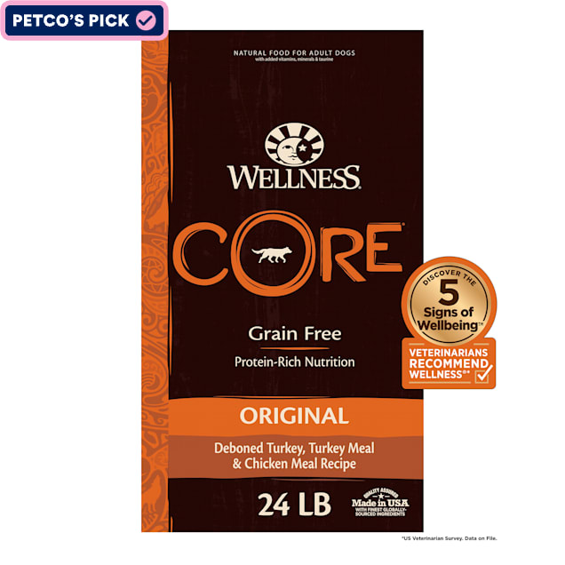 Wellness CORE Natural Grain Free Original Turkey & Chicken Dry Dog Food, 24 lbs. - Carousel image #1