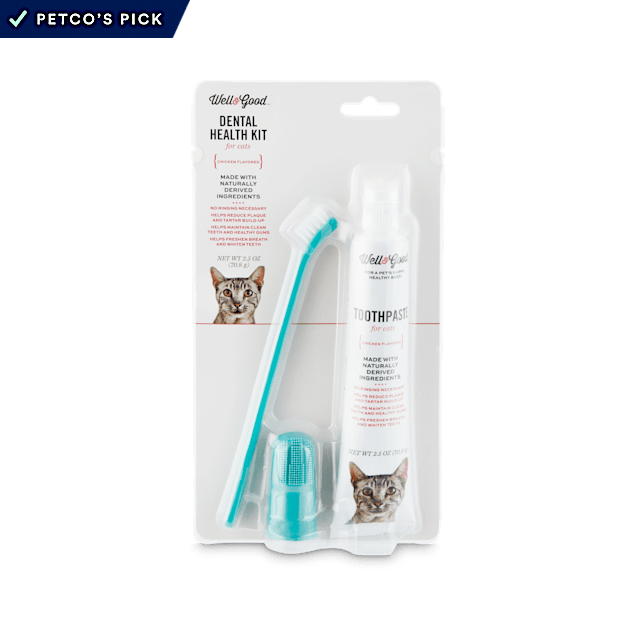 Well & Good Cat Dental Health Kit with Chicken Flavored Toothpaste, 2.5 oz - Carousel image #1