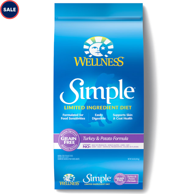 Wellness Simple Natural Grain Free Limited Ingredient Turkey and Potato Recipe Dry Dog Food, 26 lbs - Carousel image #1