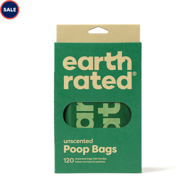 Earth Rated Unscented PoopBags HandleTie Dog Waste Bags, Pack of 120