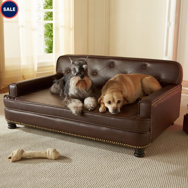  Enchanted Home Pet Library Sofa Dog Bed in Brown 40 L x 