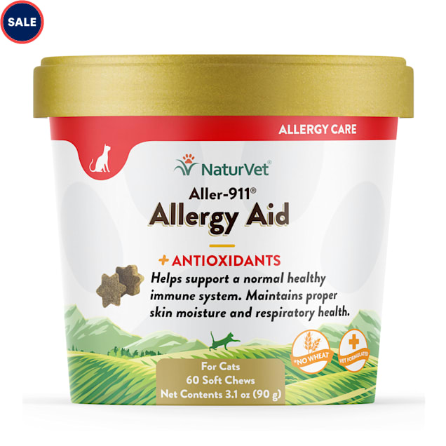NaturVet Cat Allergy Aid Supplement, Pack of 60 Soft Chews Petco