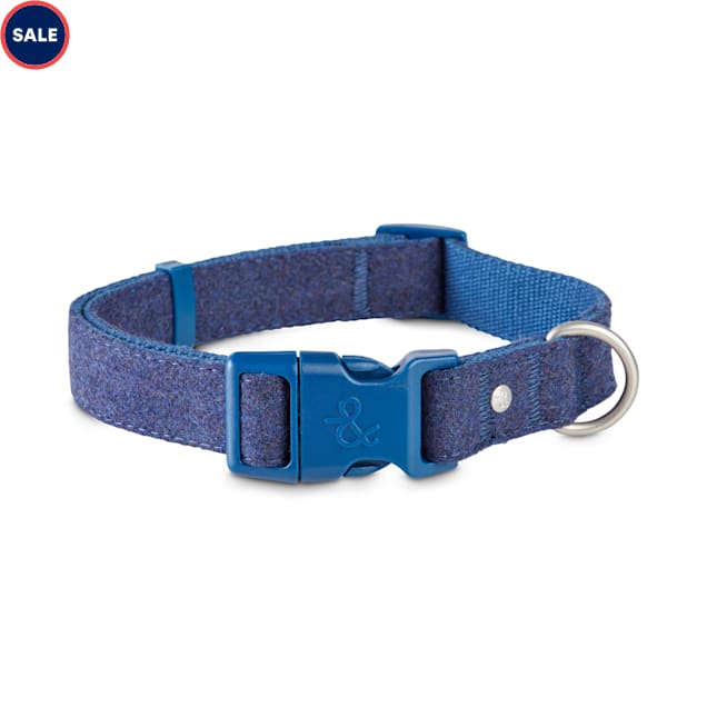 Blue tweed dog collar Clearance