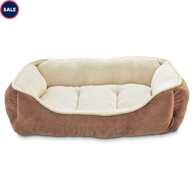 EveryYay Essentials Snooze Fest Brown Rectangle Dog Bed, 24" L X 18" W