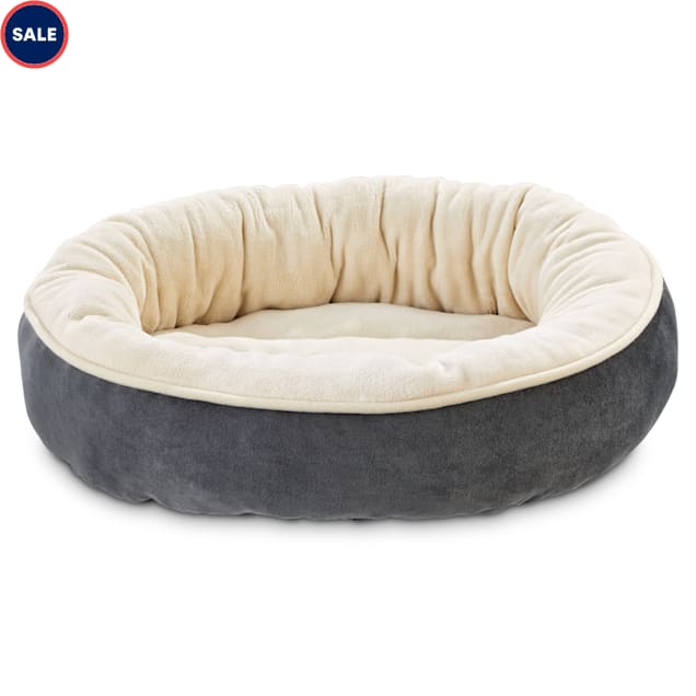 EveryYay Essentials Snooze Fest Grey Round Dog Bed, 20 L" X 20" W - Carousel image #1