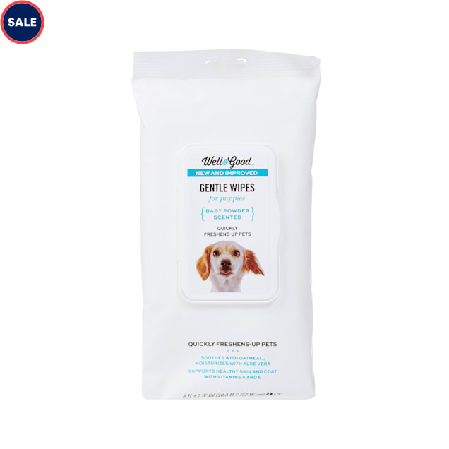 Well & Good Gentle Puppy Grooming Wipes, Pack of 24 Petco