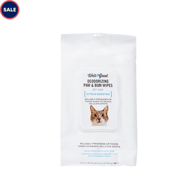 Well Good Deodorizing Paw And Bum Cat Wipes Pack Of 24 Petco