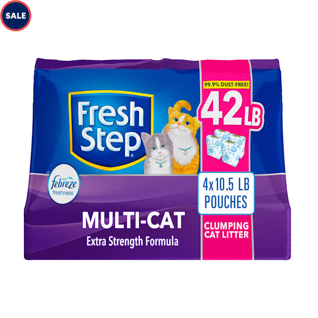 Fresh Step Multi-Cat Extra Strength Scented Clumping Cat Litter with the Power of Febreze, 42 lbs. - Carousel image #1