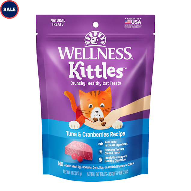 Wellness Kittles Natural Grain Free Tuna & Cranberries Cat Treats, 6 oz., Bag - Carousel image #1