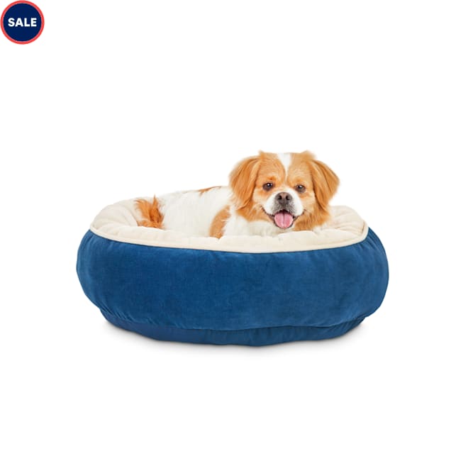 Animaze Navy Round Bolster Dog Bed 20 L X 20 W X 6 H Petco