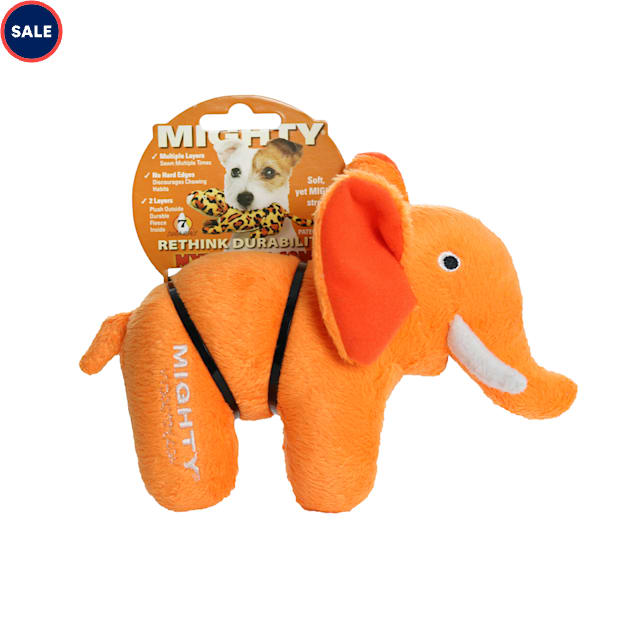 pink elephant squeaky dog toy