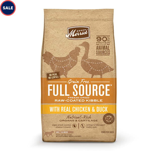 Merrick Full Source Grain Free Raw-Coated Kibble With Real Chicken ...
