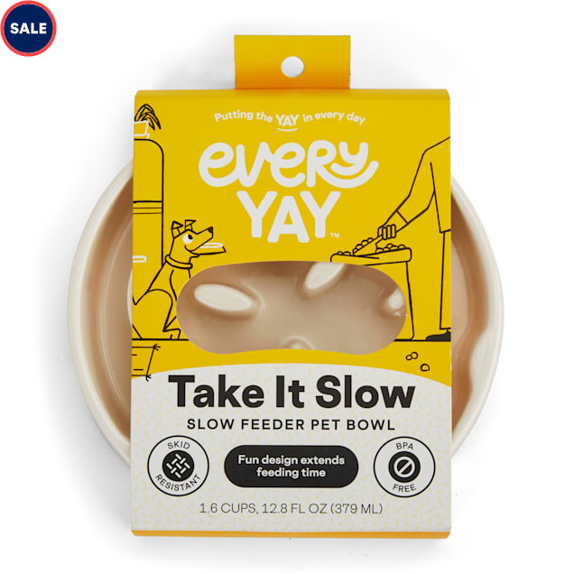 Everyyay Take It Slow White Slow Feeder Dog Bowl 1 6 Cups Petco