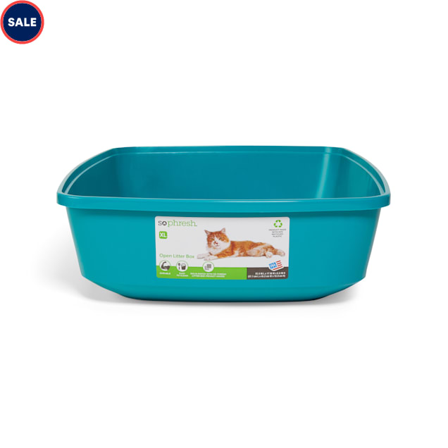 So Phresh Blue Open Cat Litter Box, 22.5" L X 17" W X 5.5" H Petco