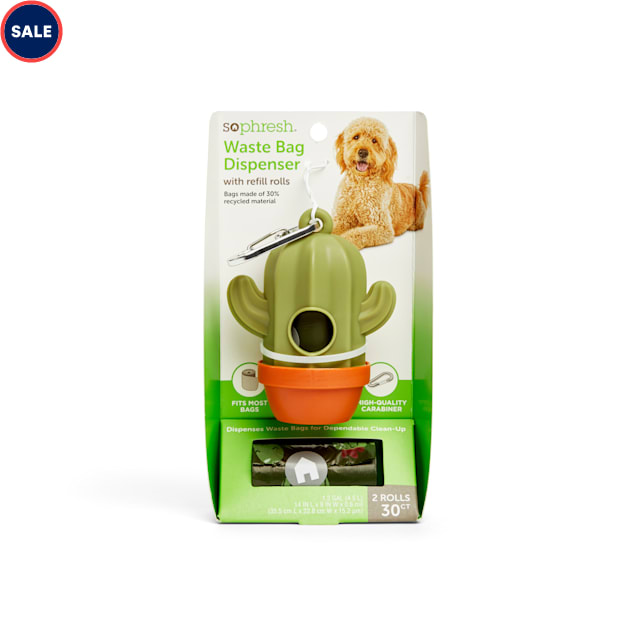 So Phresh Cactus Dog Waste Bag Dispenser with Refill Rolls, Count of 30