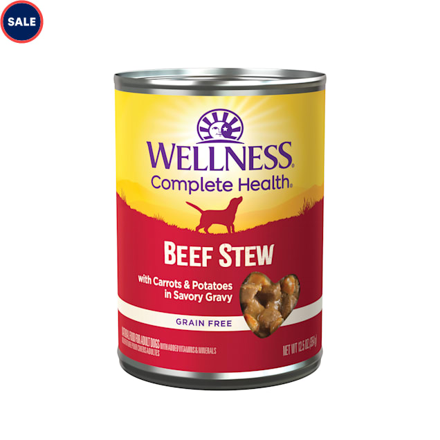 Wellness Beef Stew with Carrots & Potatoes Canned Dog Food, 12.5 oz., Case of 12 - Carousel image #1