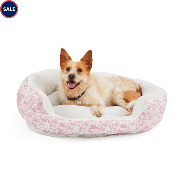 EveryYay Essentials Snooze Fest Pink Round Nester Dog Bed, 36" L X 30" W X 10" H - Carousel image #1