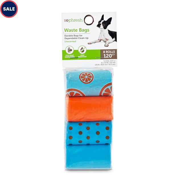So Phresh Orange and Blue PolkaDot Dog Waste Bags, Count of 120 Petco