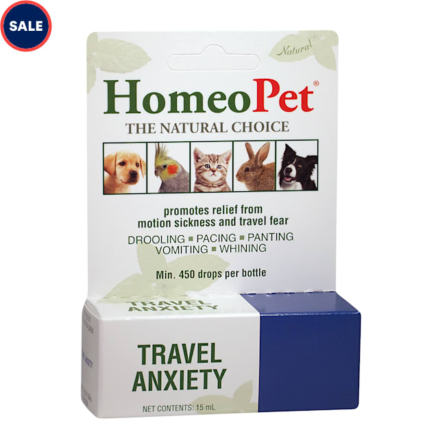 HomeoPet Travel Anxiety, Safe and Natural Stress Relief for Dogs, Cats, Pet-Calming Supplement, 15 Milliliters - Carousel image #1