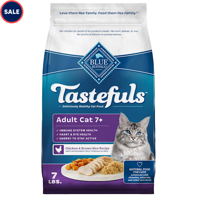 Blue Buffalo Blue Tastefuls Chicken and Brown Rice Recipe Adult 7 Natural Dry Cat Food 7 lbs