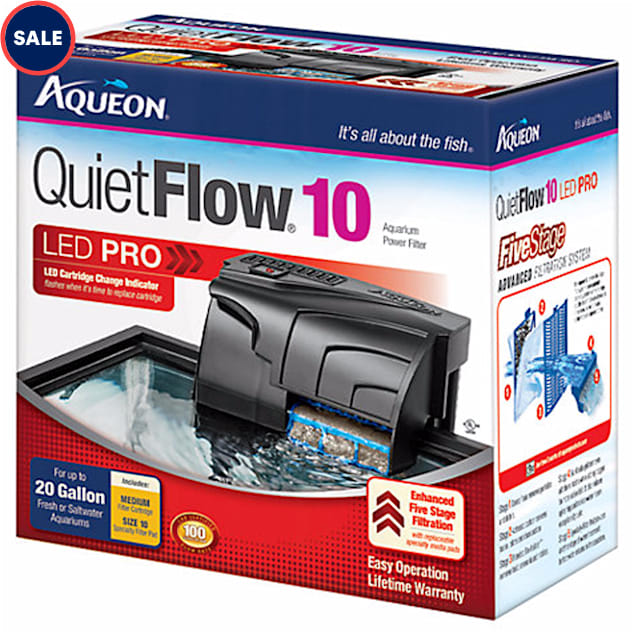 Aqueon QuietFlow LED PRO 10 Aquarium Power Filter - Carousel image #1