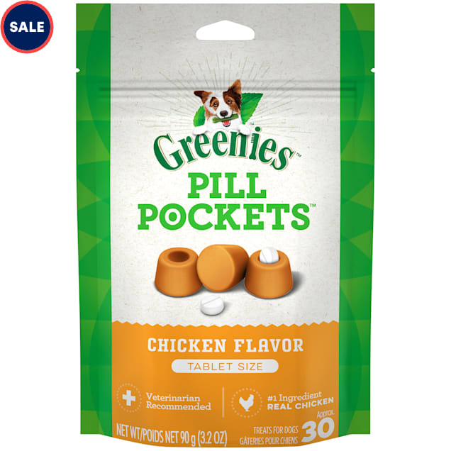 Greenies Pill Pockets Tablet Size Soft Chicken Flavor for Small Dog Treats, 3.2 oz., Count of 30 - Carousel image #1