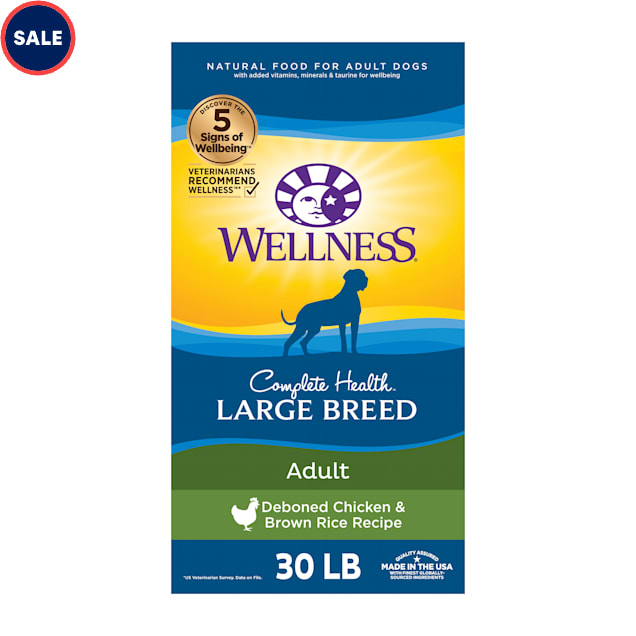 Wellness Complete Health Natural Large Breed Health Recipe Dry Dog Food, 30 lbs. - Carousel image #1