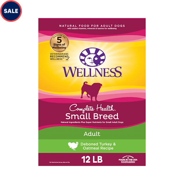 Wellness Complete Health Natural Small Breed Turkey and Oatmeal Recipe Dry Dog Food, 12 lbs. - Carousel image #1